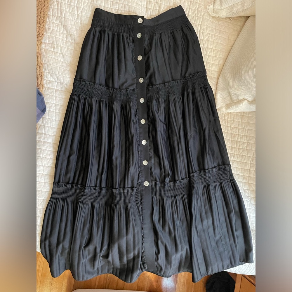 Soft surroundings satin maxi skirt
